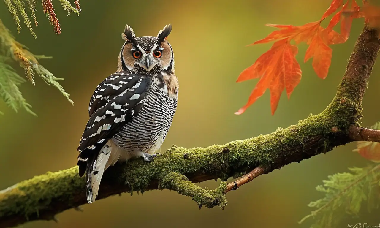 Escena vibrante de aves en un bosque