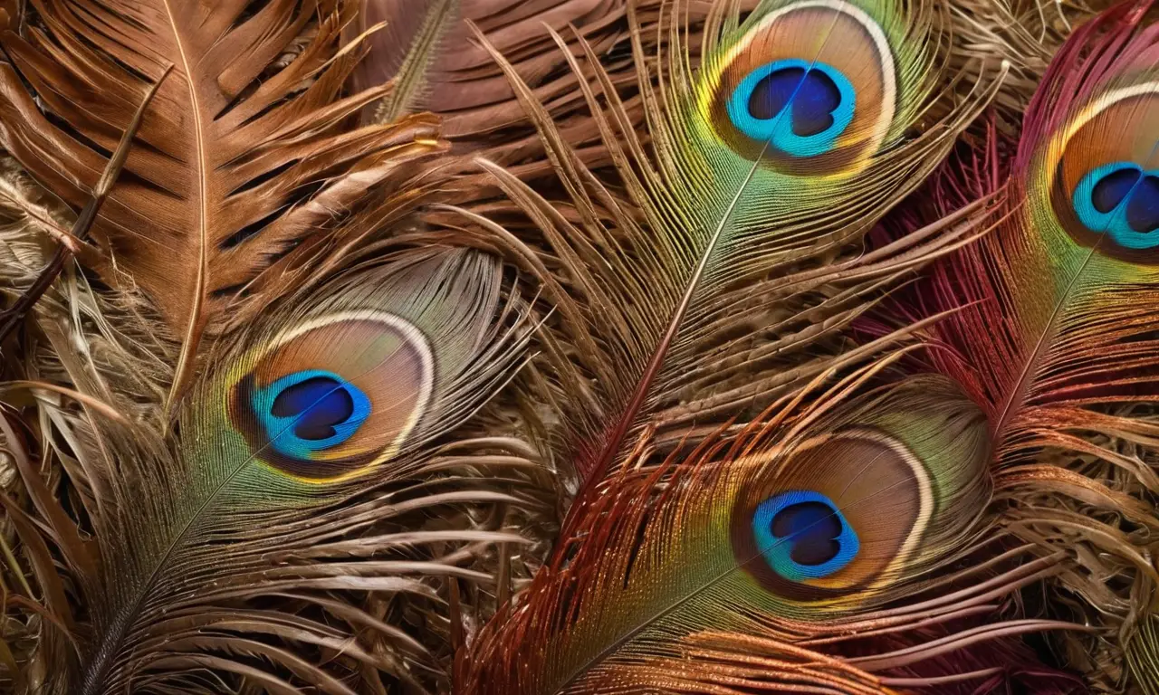 Texturas de plumas vibrantes y colores brillantes