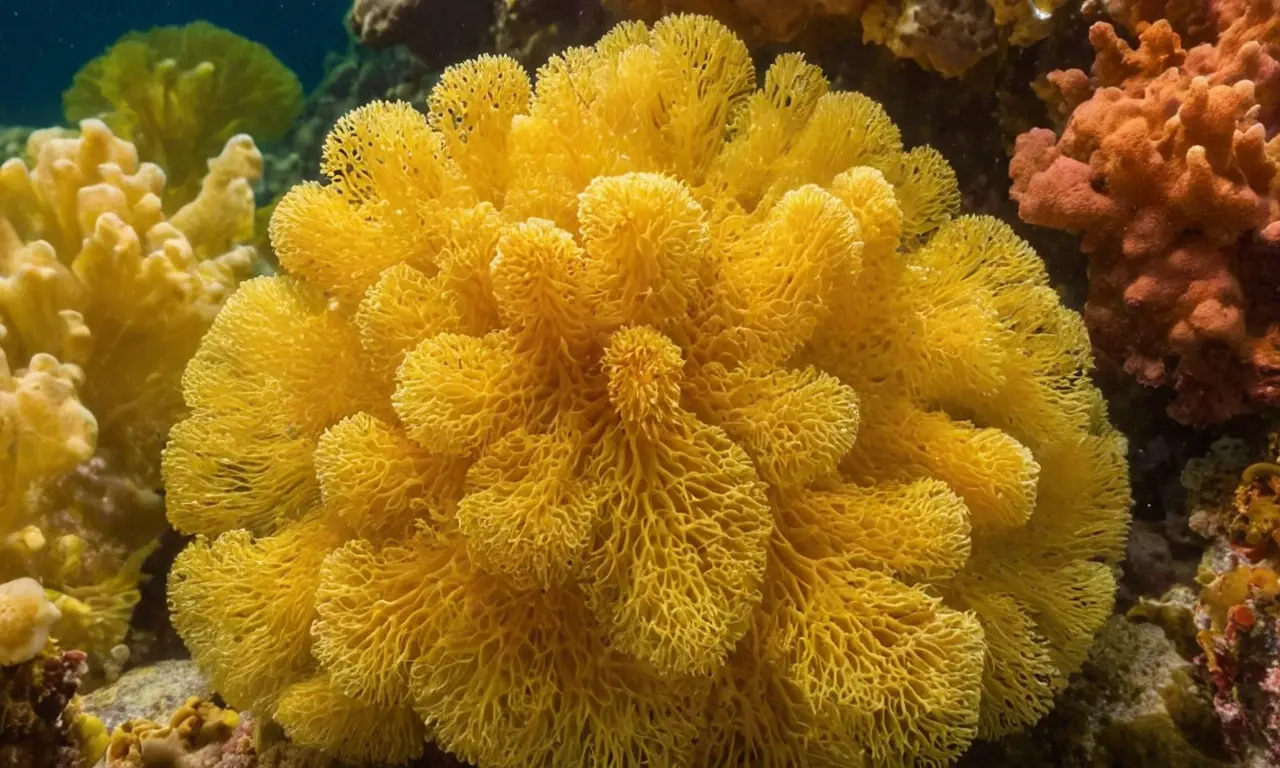 Esponja marina vibrante en un ecosistema sereno