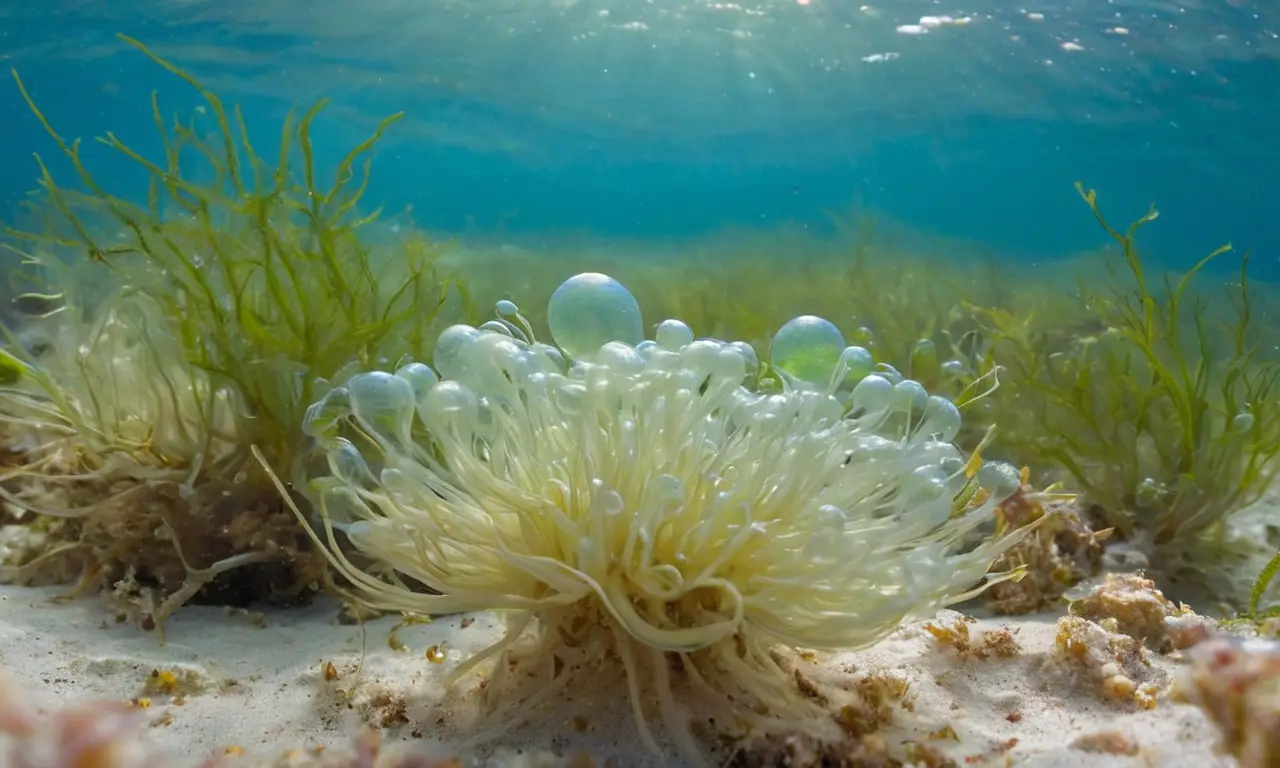 Larvas de nauplio en un entorno marino