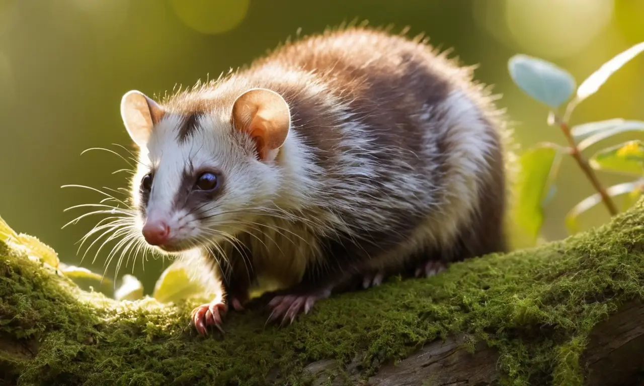 Nutria y possum en un hábitat detallado