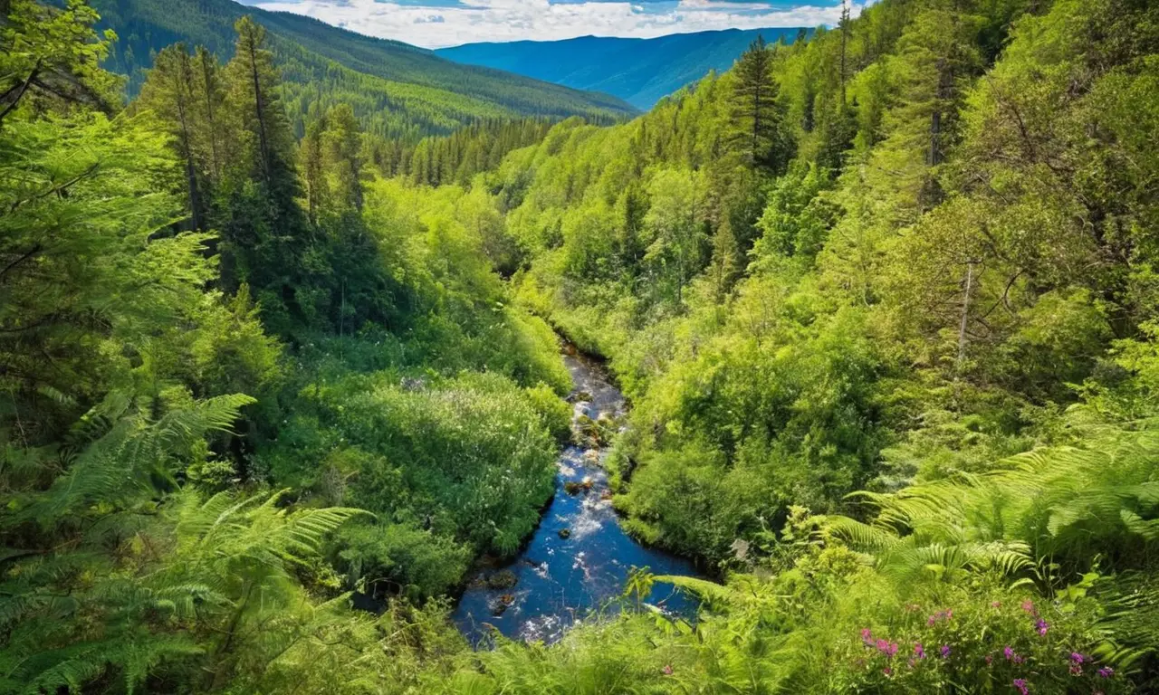 Bosque vibrante y armonioso lleno de vida