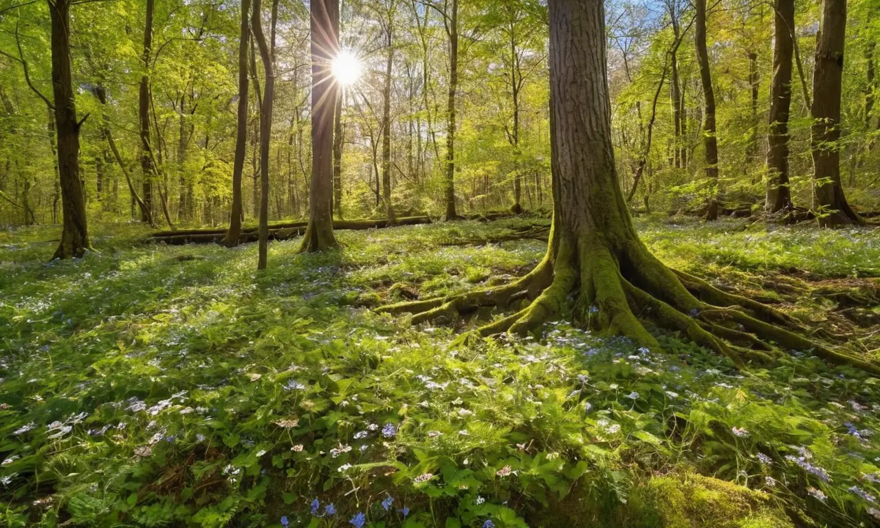 Bosque vibrante y diverso lleno de vida