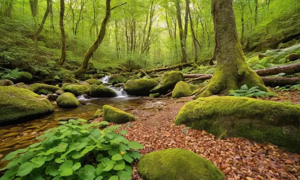 Bosque vibrante y armonioso lleno de vida