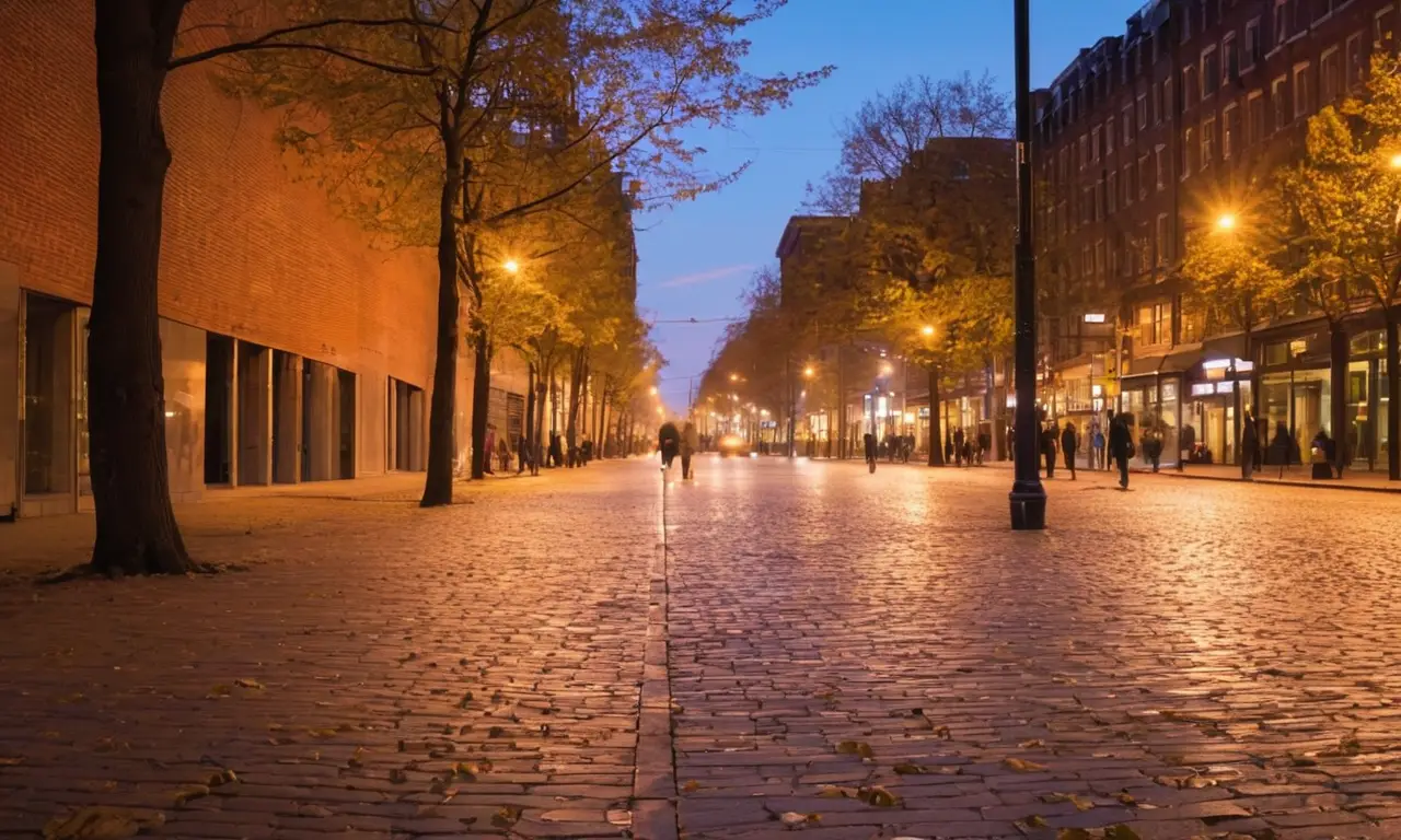 Ciudad iluminada al atardecer, magia urbana