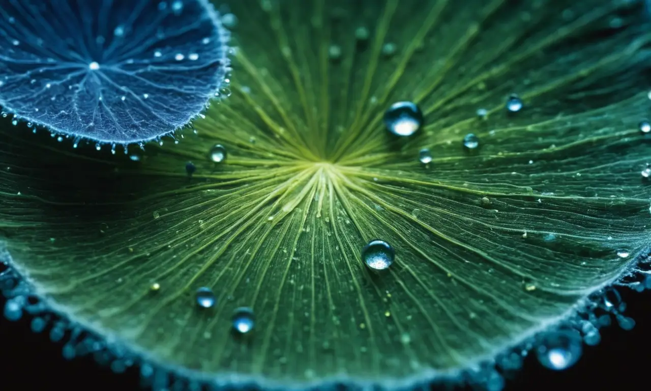 Bacterias microscópicas en colores vibrantes