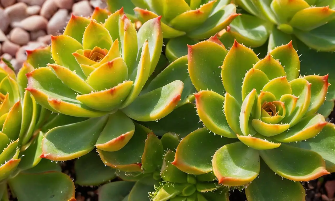 Suculenta Crassula perforata resplandece en terracota