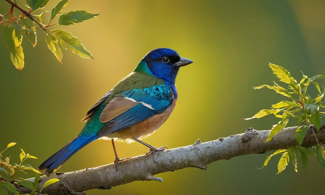 Dos aves coloridas, una azul y otra marrón