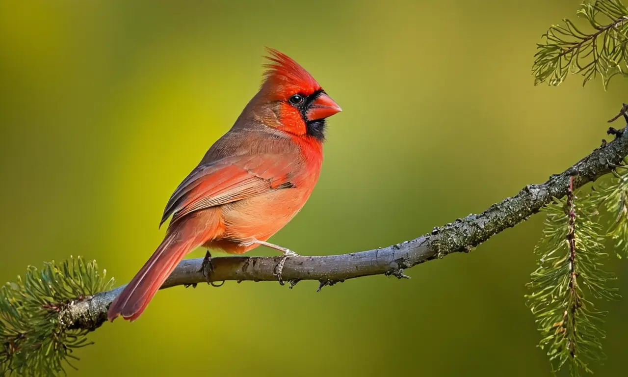 Cardenales contrastantes en un entorno natural