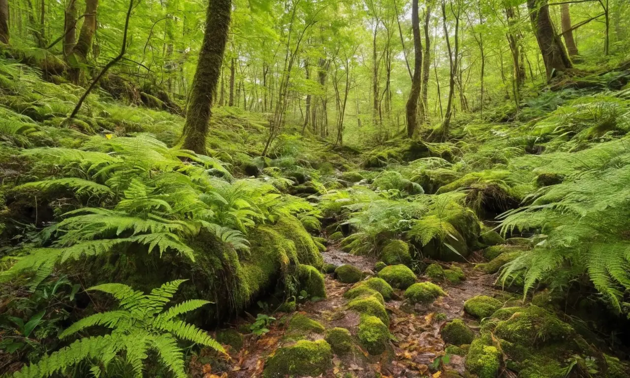 Bosque vibrante y armonioso lleno de vida