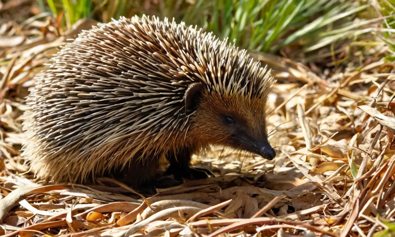 Echidna curiosa en su hábitat natural