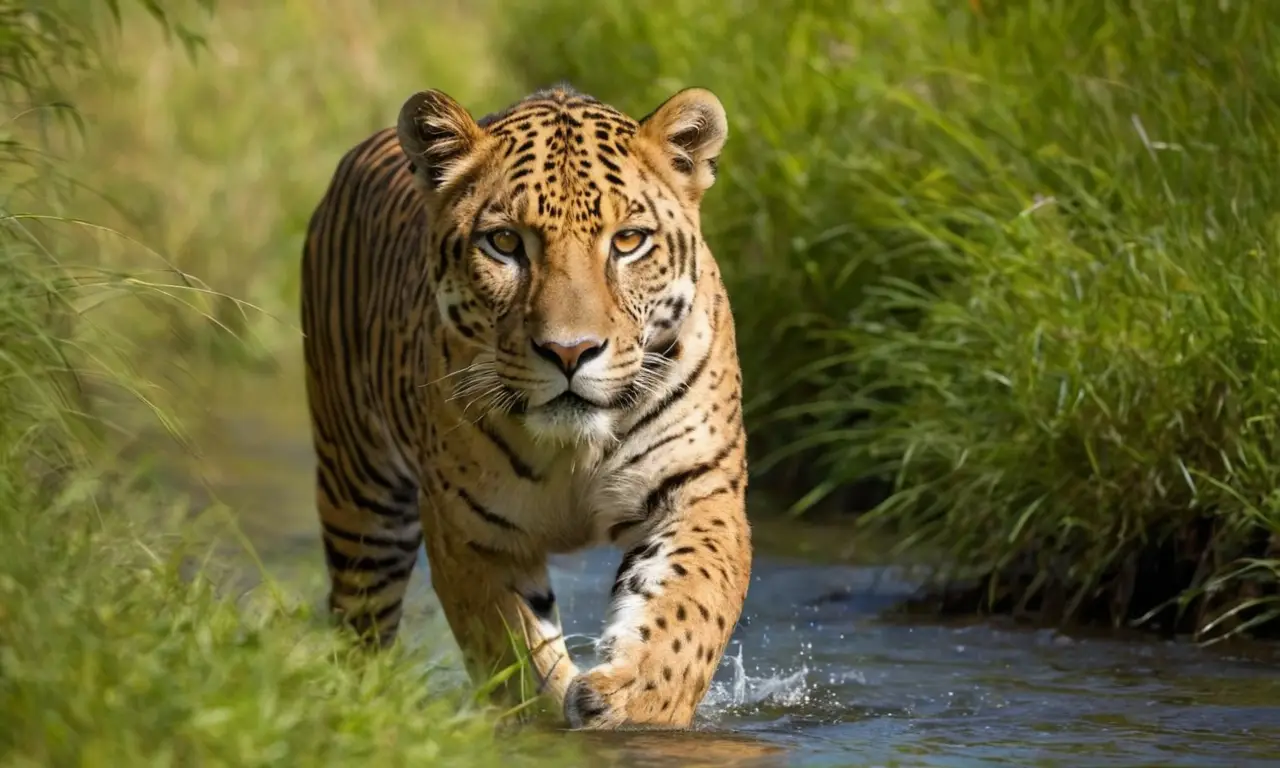 Majestuosos felinos en vibrantes paisajes salvajes