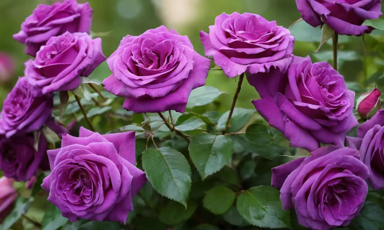 Rosas moradas en un jarrón elegante
