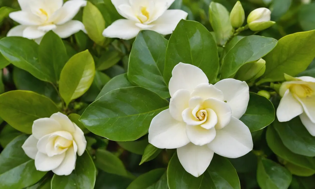 Flores blancas en un jardín sereno
