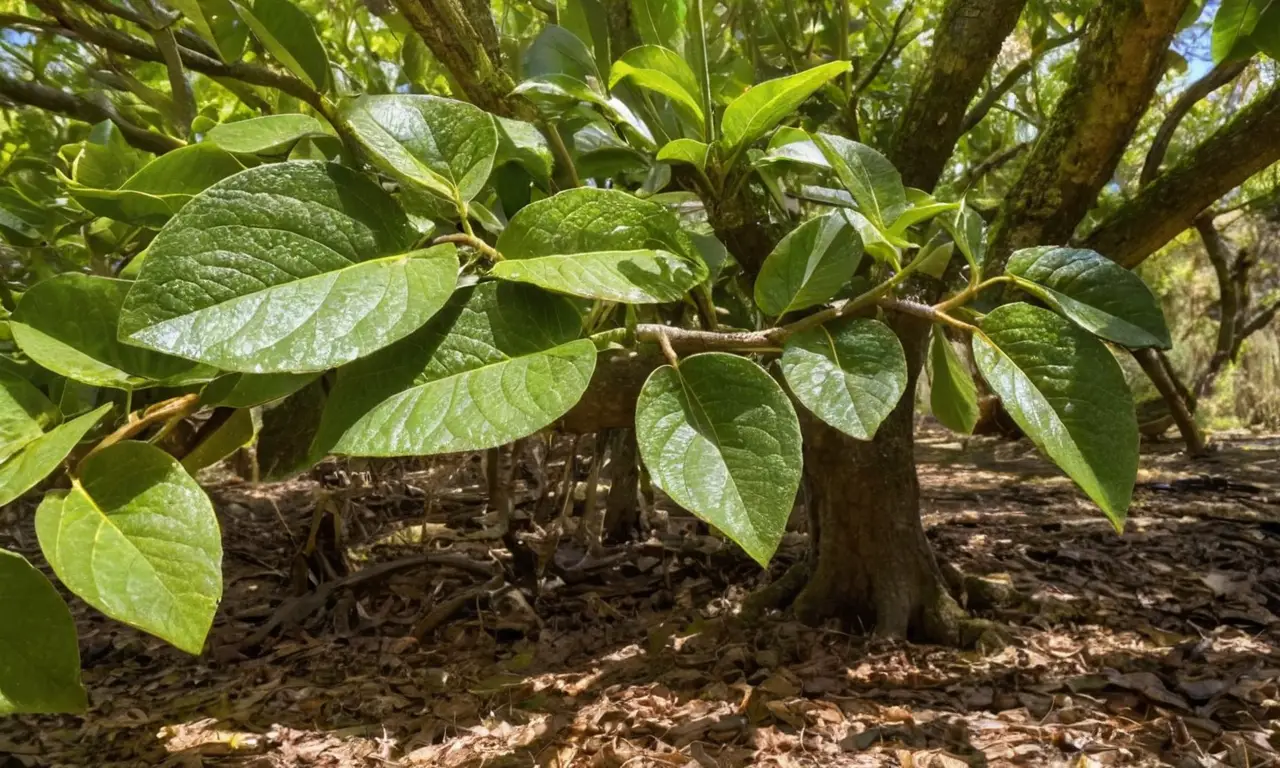 Árbol de aguacate con hojas y vida