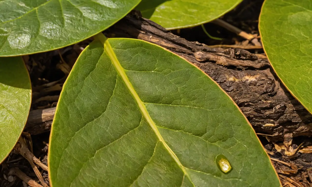 Hoja de aguacate con vida y textura