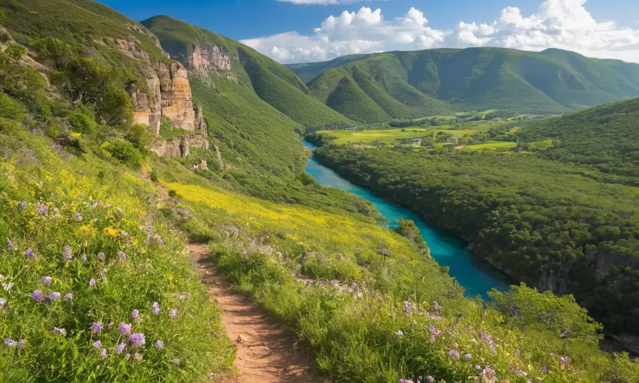 Vibrante paisaje geoturístico lleno de vida