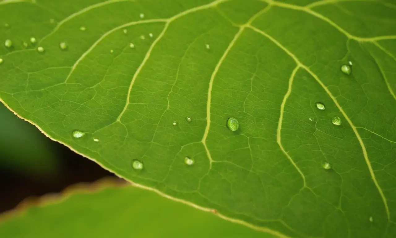 Hoja verde brillante con detalles intrincados