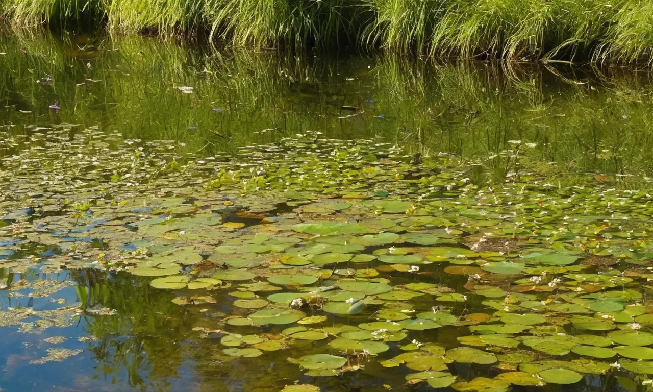 Lago sereno refleja vida y belleza natural