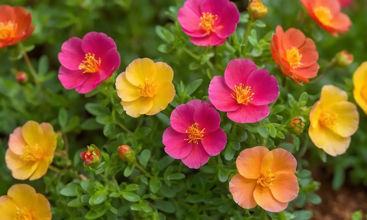 Flores vibrantes en un jardín luminoso