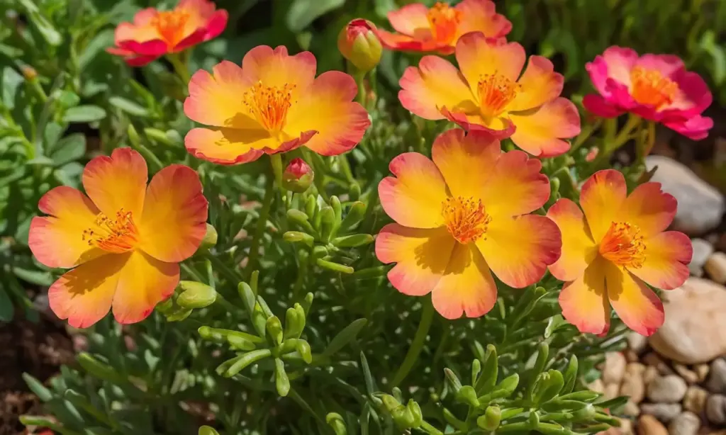 Flores vibrantes en un jardín natural