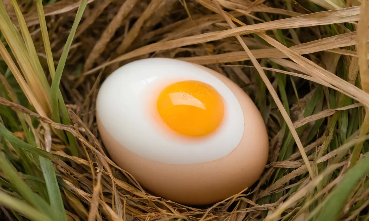 Huevo de ornitorrinco en nido natural