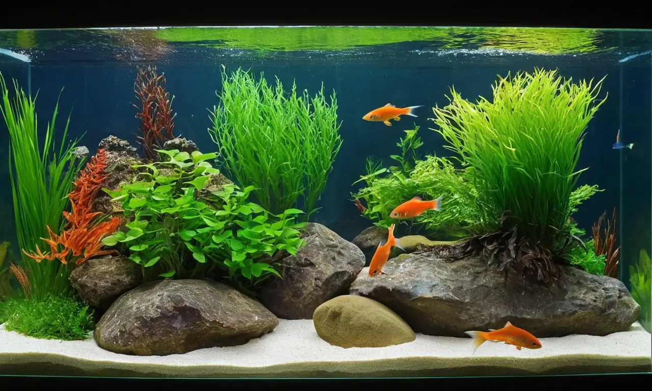 Acuario vibrante y armonioso con peces nadando