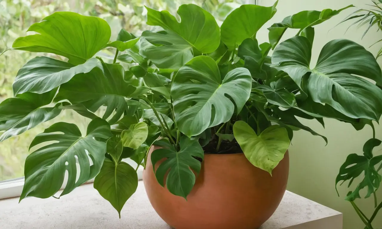 Hojas verdes brillantes crean un ambiente tropical