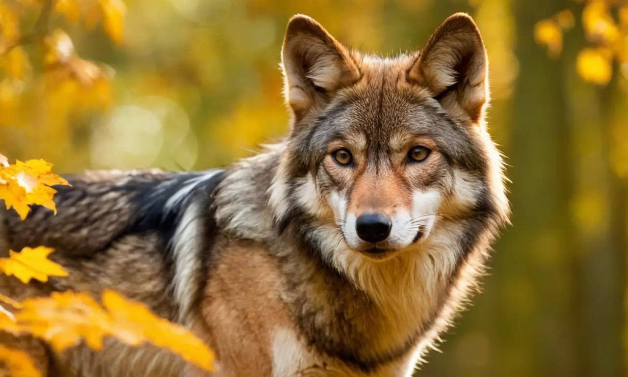 Lobo mexicano elegante en un bosque soleado