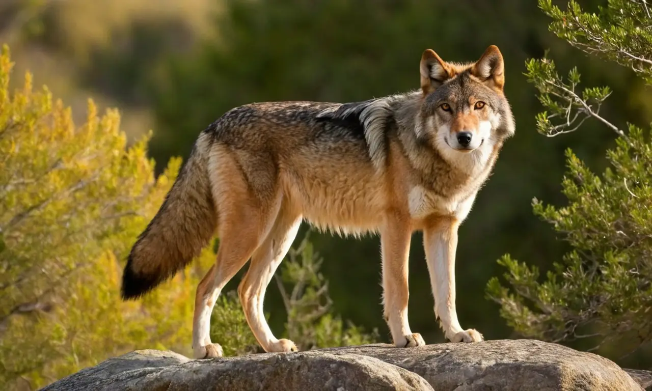 Lobo ibérico en armonía con su entorno