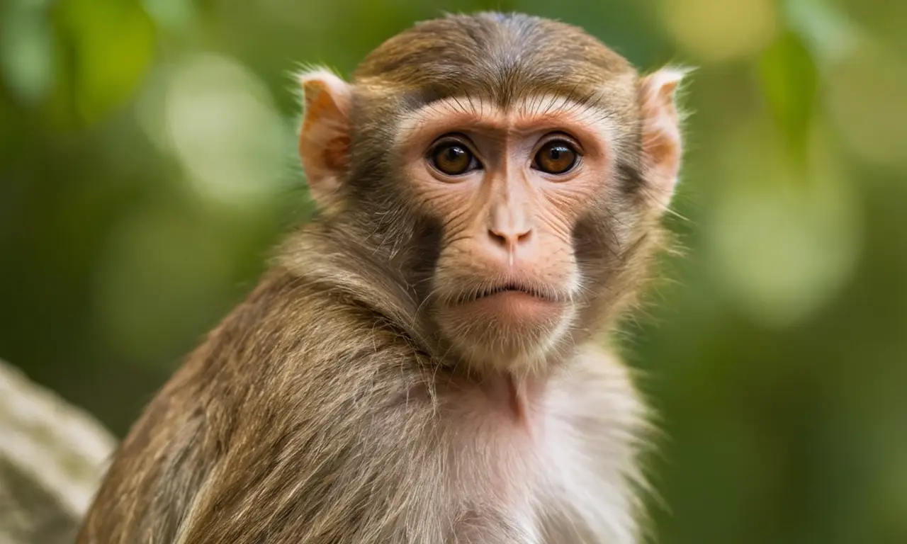 Macaque realista en pose de combate