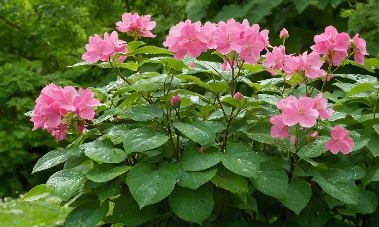 Jardín vibrante con flores y follaje saludable