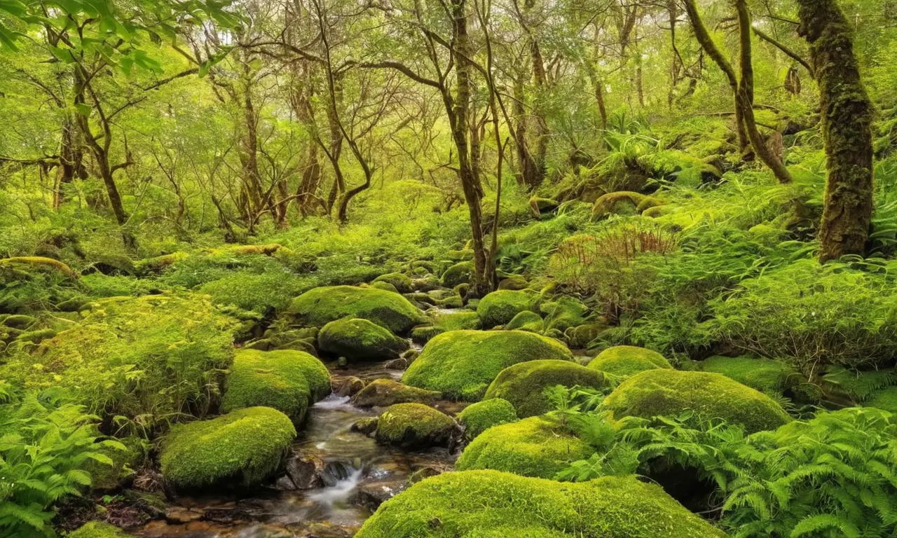 Bosque vibrante lleno de vida y belleza