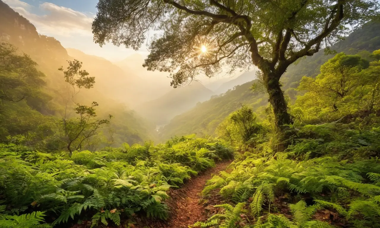 Bosque vibrante lleno de vida y color