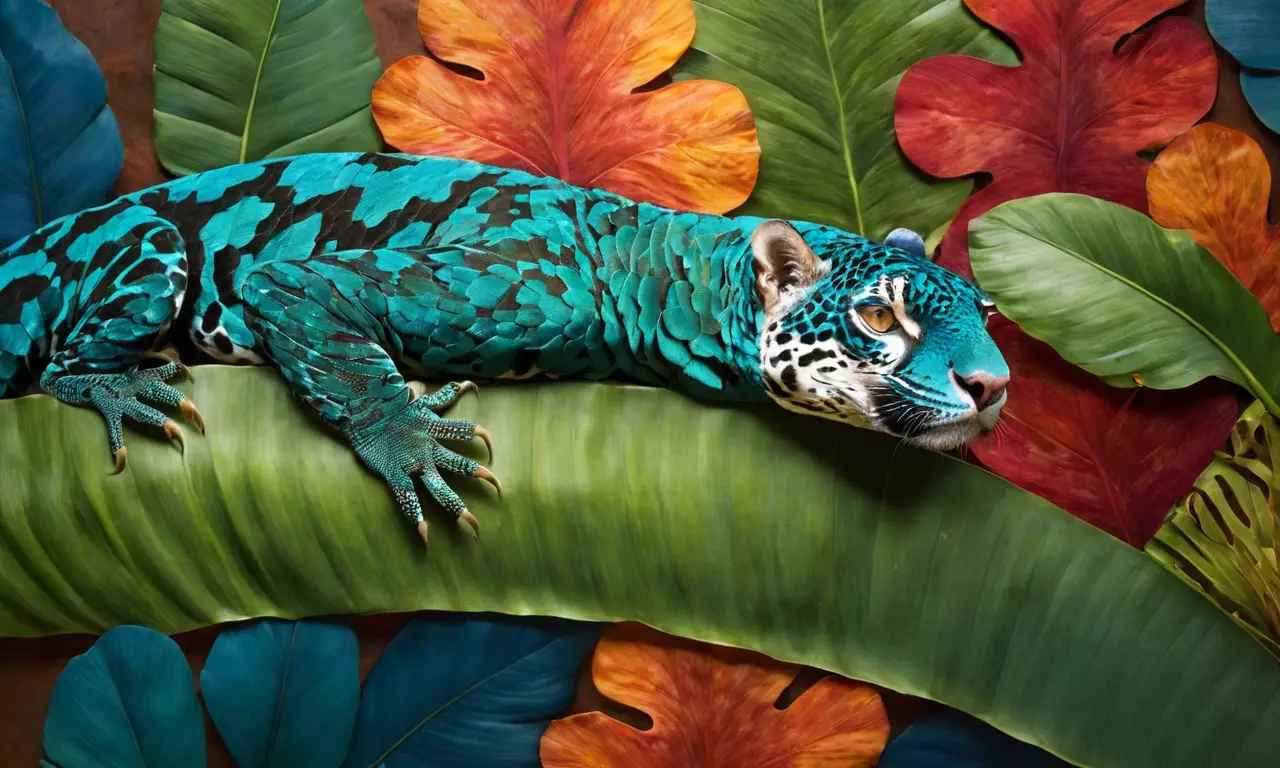 Selva exuberante con animales y vegetación vibrante